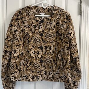 Charter Club Cotton Corduroy Patterned Button-Up Short Silhouette Jacket